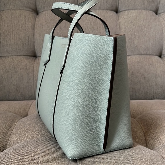 Tory Burch Small Perry Triple Compartment Tote Bag in Blue Celadon - Picture 4 of 15